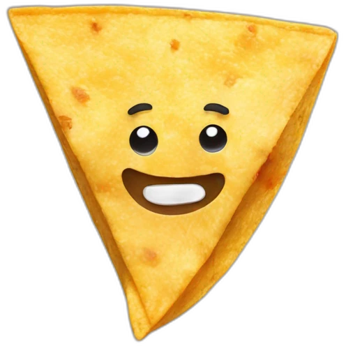 tortilla chip with a little nugget of meat on it emoji