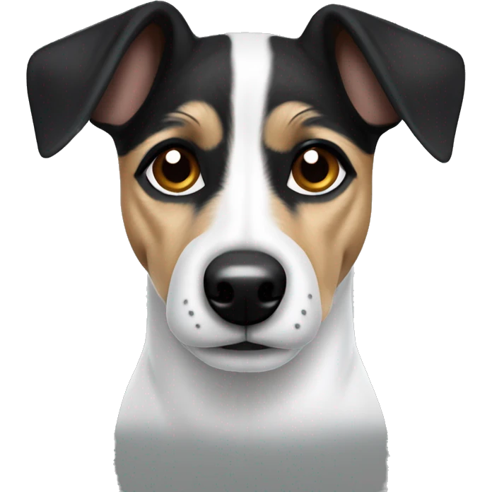 Full White jack russel black ears emoji