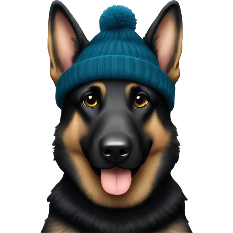 black german shepherd with a beanie on emoji