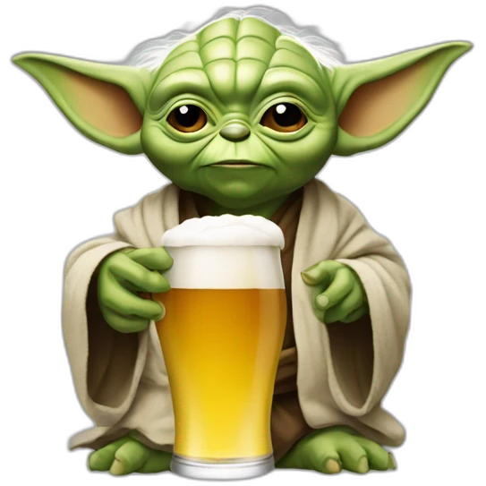 YODA qui boit de la bière emoji