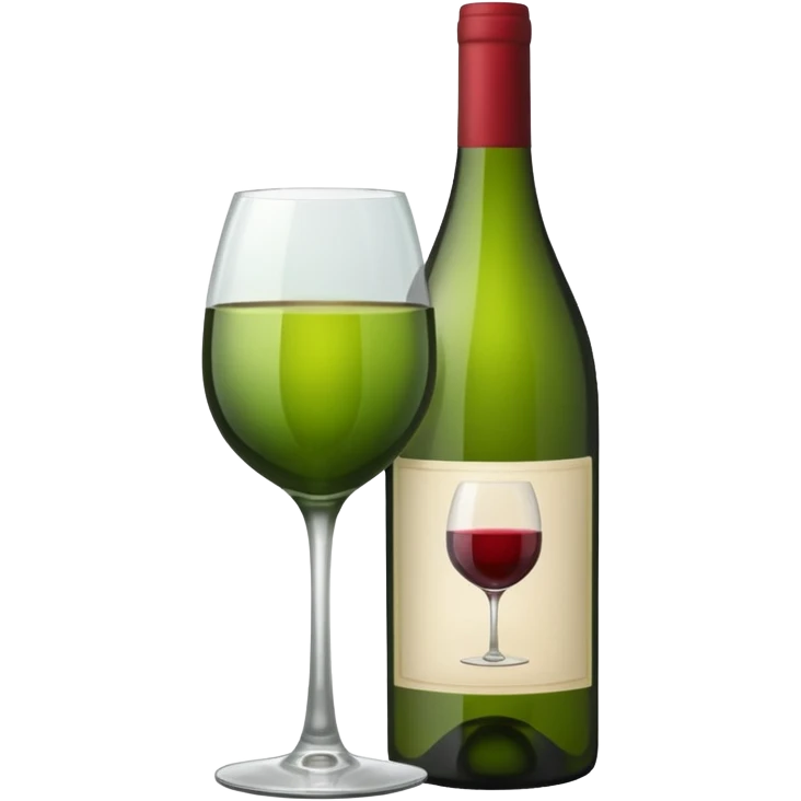 Bottle of wine glass green emoji