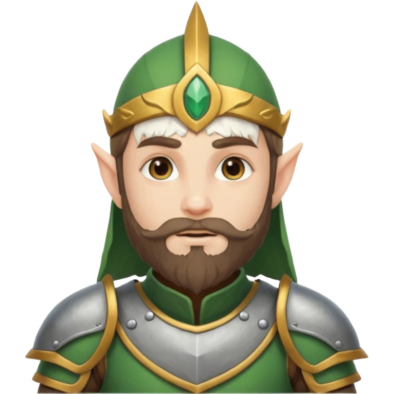 Bearded warrior elf in armor emoji