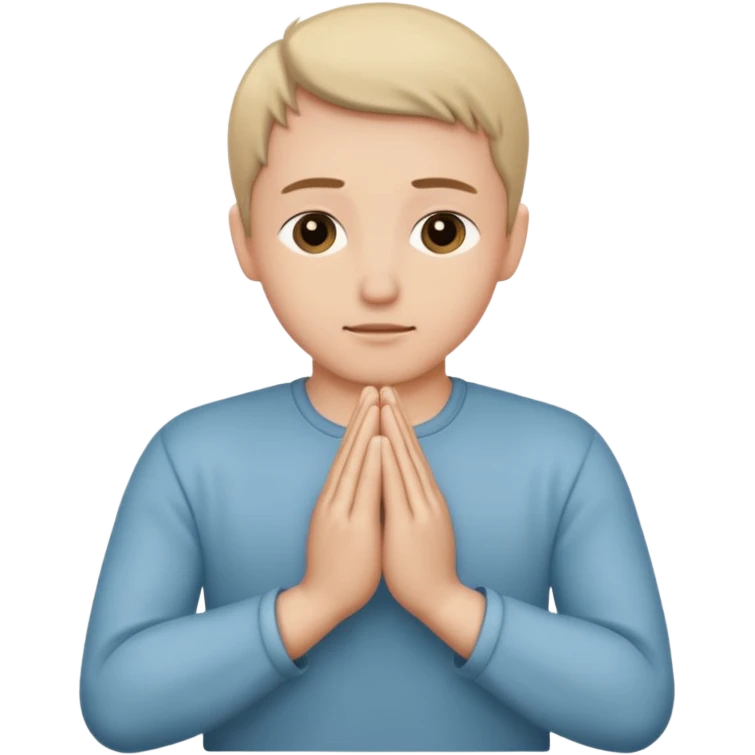 Caucasian hands in a praying position emoji