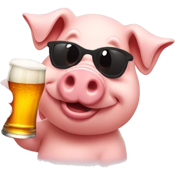 pig with beer emoji