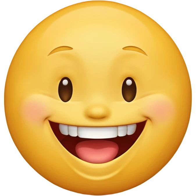 Emoji, yellow round laughing tilted head face emoji