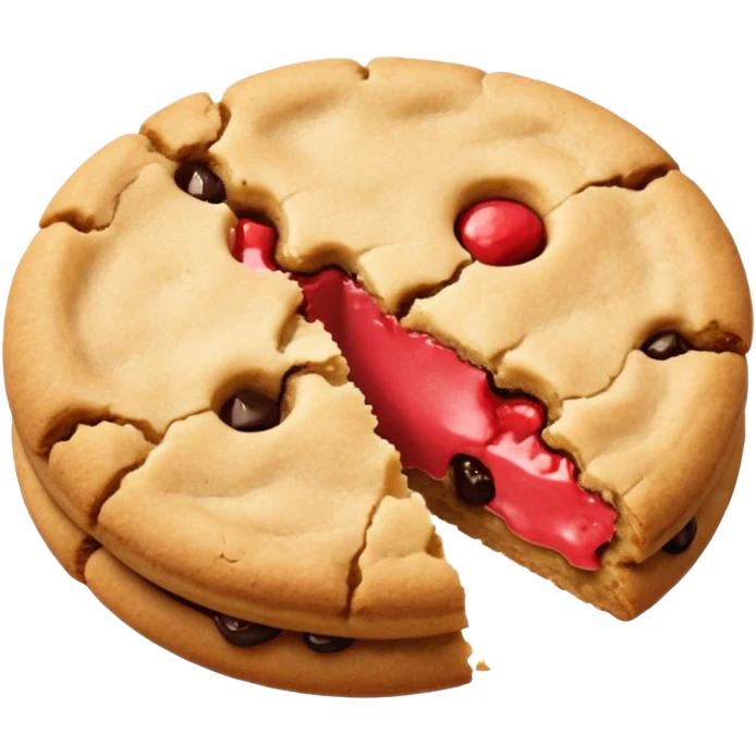 Two plain cookies, one bitten emoji