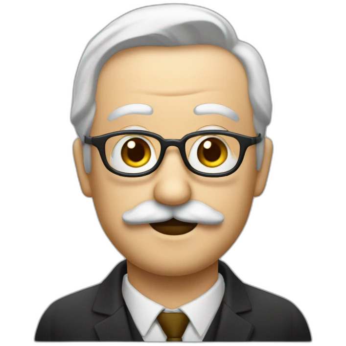 Un homme dictateur avec une petite moustache carré noir la taille du nez emoji