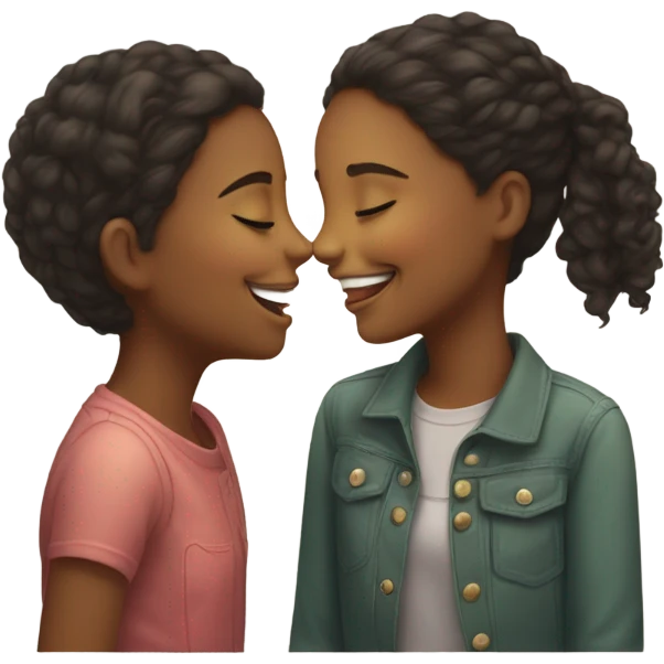 A girl kissing a girl emoji