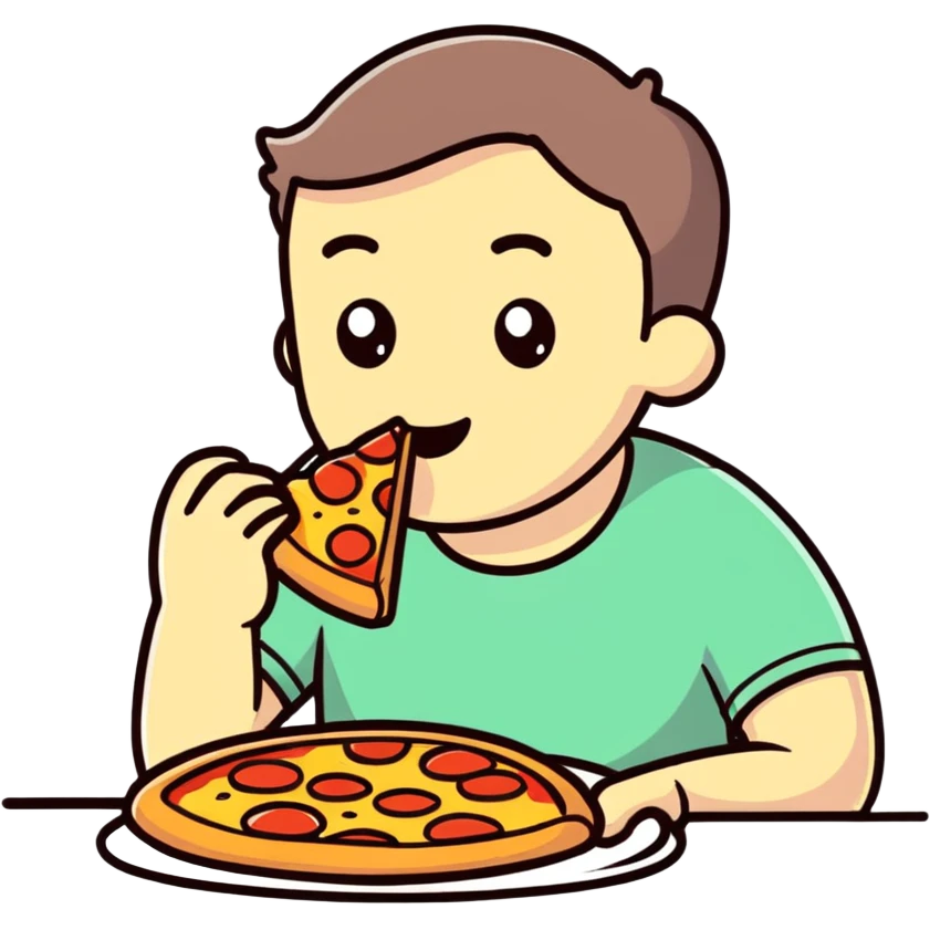 fat man eating pizza emoji