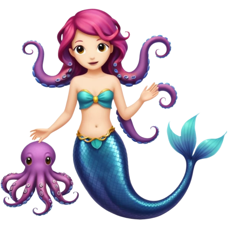 Octopus mermaid emoji