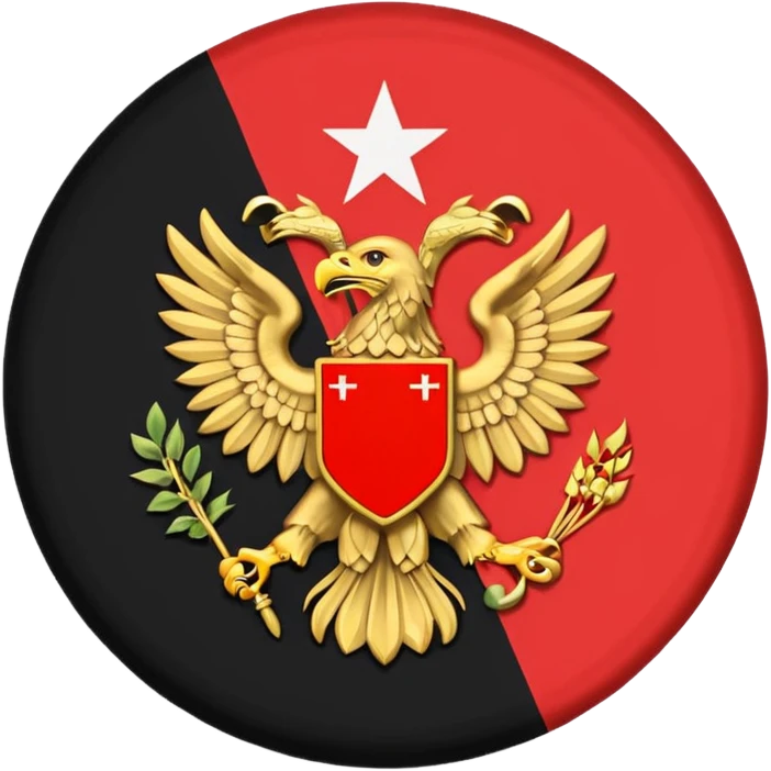 Flag emoji of 1992 dardania flag woth blue background red circle and eagle on circle im this shape: 🏴 emoji