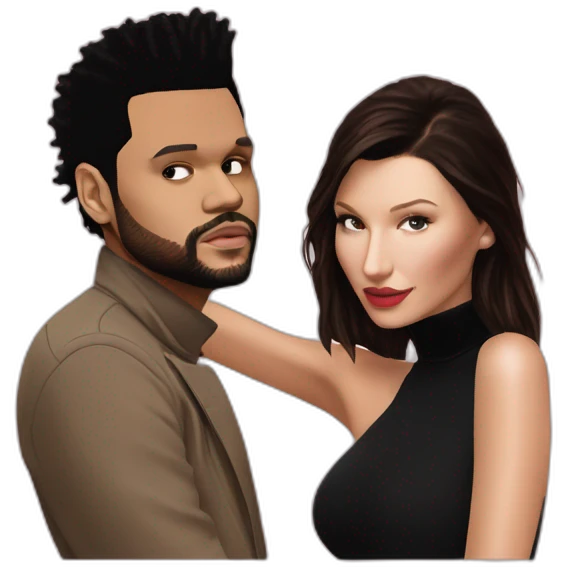 the weeknd and bella hadid emoji