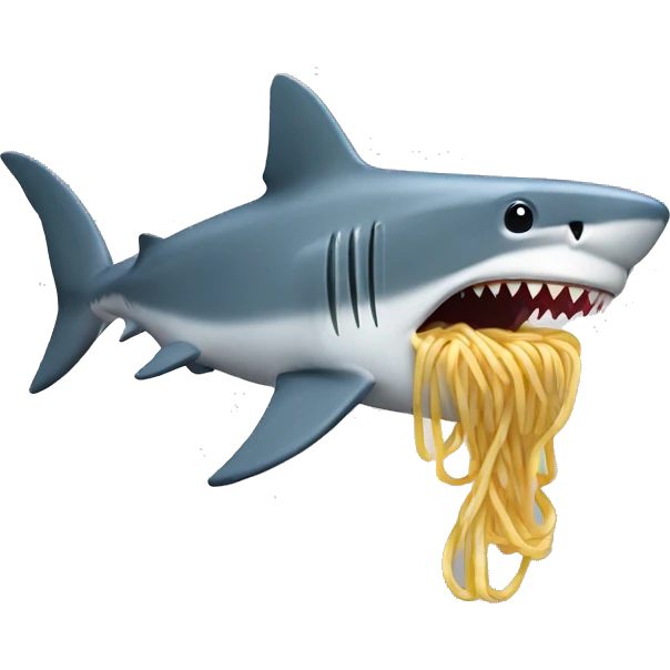 Shark eating spaghetti  emoji