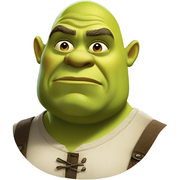 Fatterface Shrek in a dark screen background emoji