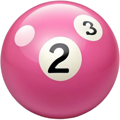 pink billiard ball with the number 23 emoji