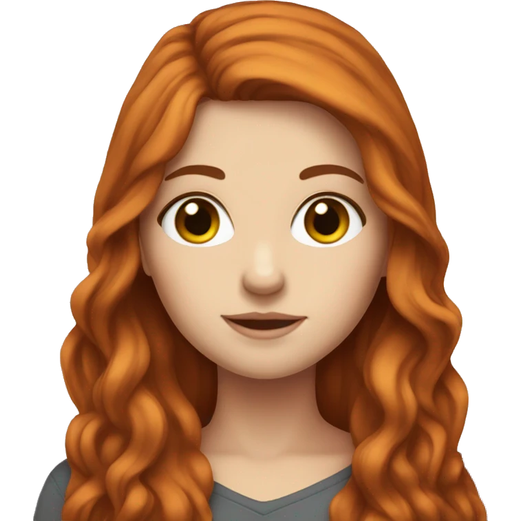 white girl with long auburn hair  emoji