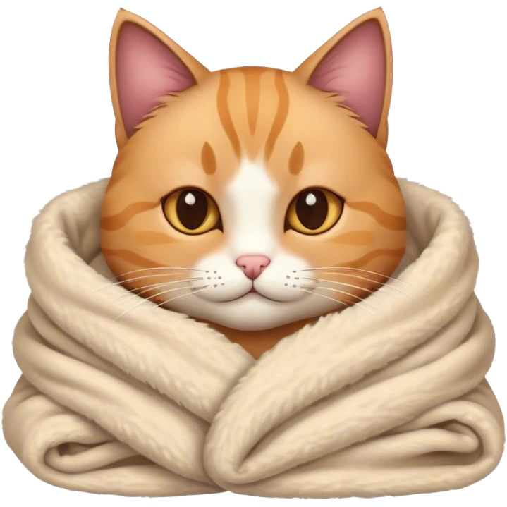 Cat cuddling a blanket emoji