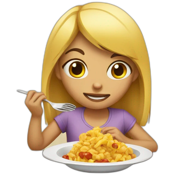 girl eating food emoji