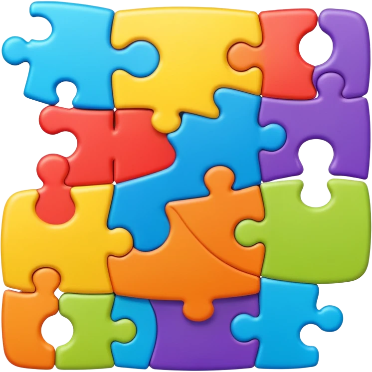colorful puzzle pieces connecting together emoji
