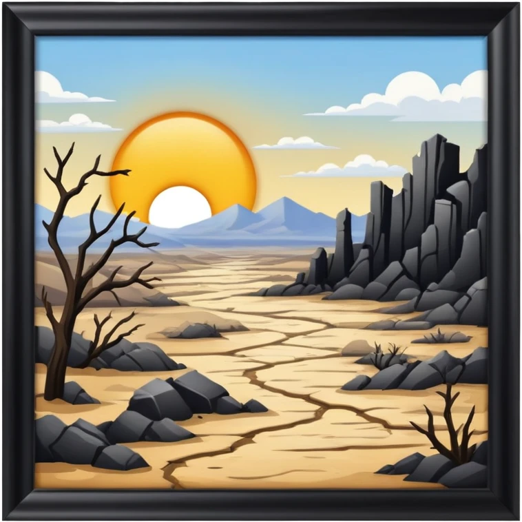 Dead dry deserted crumbling sunny scenery  emoji