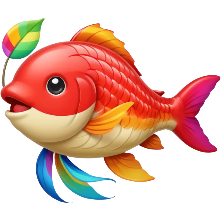 carp streamer hanging apple emoji style emoji