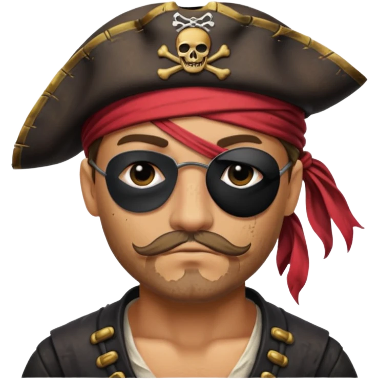 pirate with black eyepatch covering one eyeü emoji