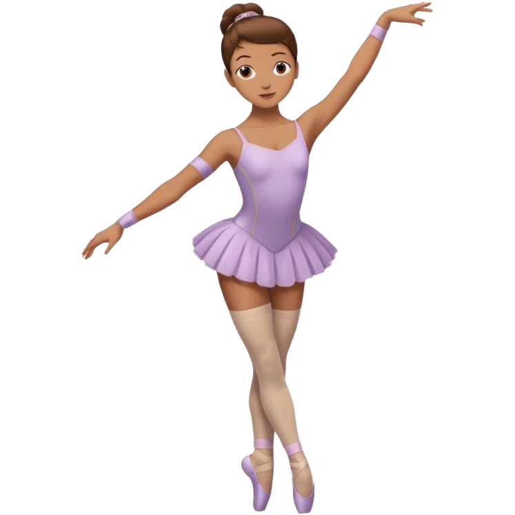 Ballet dancer in over the knee socks, leotard and brown hair emoji
