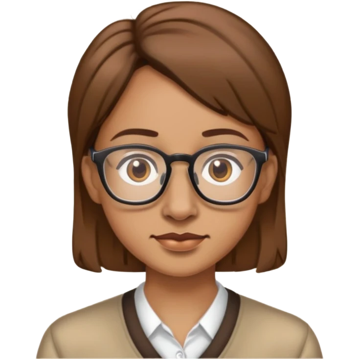 light skin with a tan brown hair and eyes glasses and a big nose emoji
