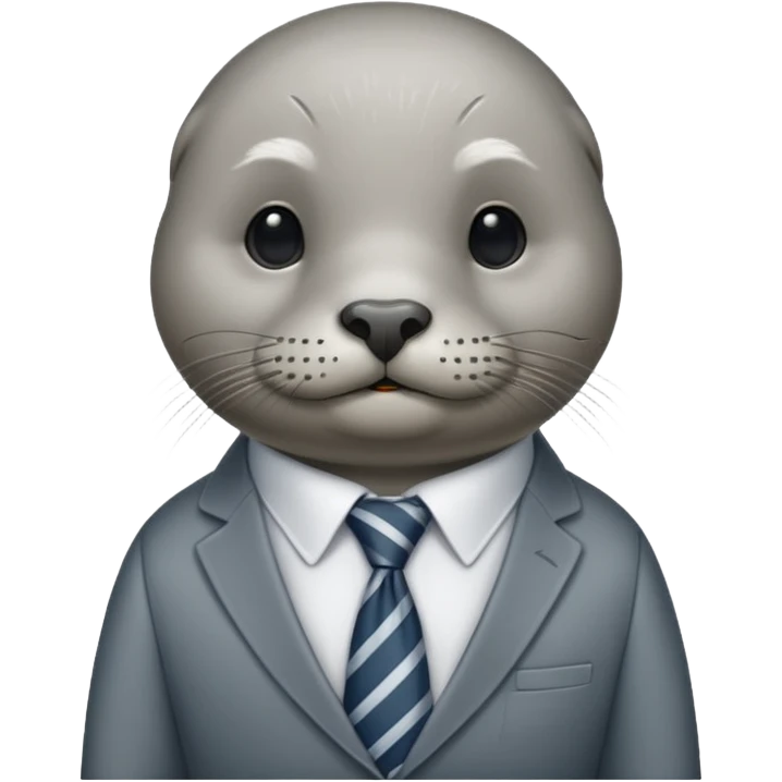 long mustached seal with tie emoji