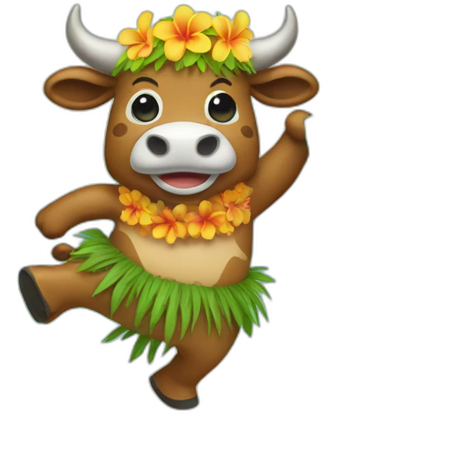 hawaiian cow dancing emoji