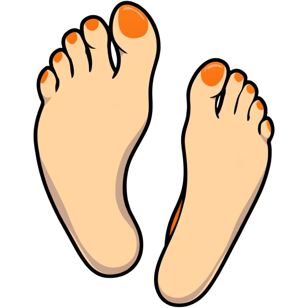 foot with long flexible toes spread wide apart like fingers emoji