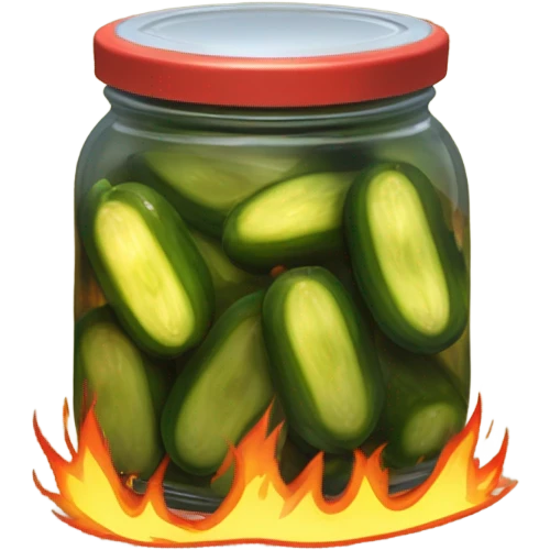 Pickle on fire emoji