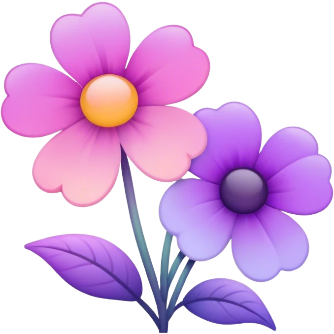 Light pink pastel purple gradients flowers emoji