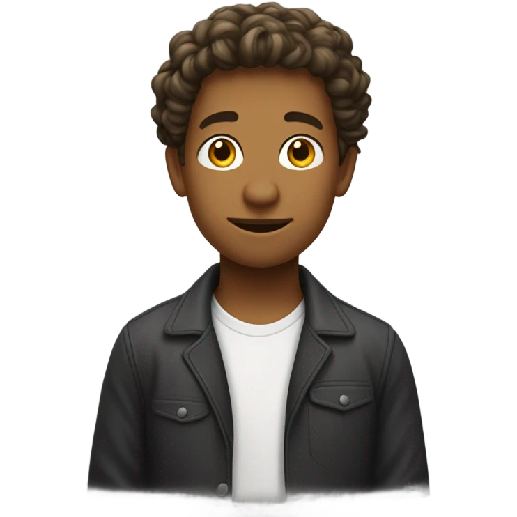 garçon cheveux ondulé  emoji