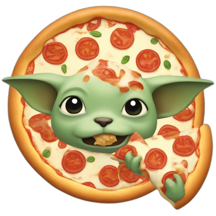 Grogu eating pizza emoji