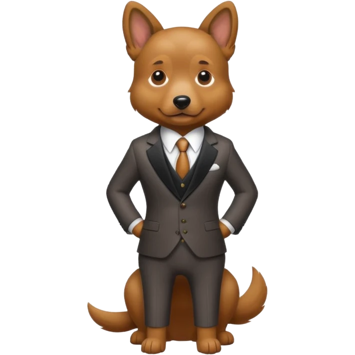 Dog wearing a suit emoji