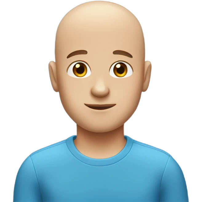 bald boy in blue shirt emoji
