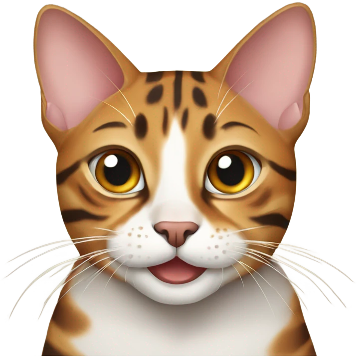 Happy Bengal cat at New Year emoji