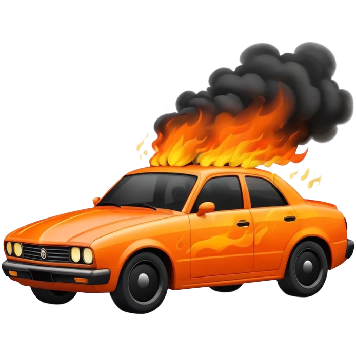 Burning car emoji