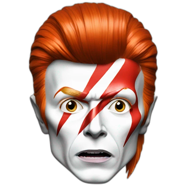 A TOK emoji of david bowie aladdin sane, grey background emoji