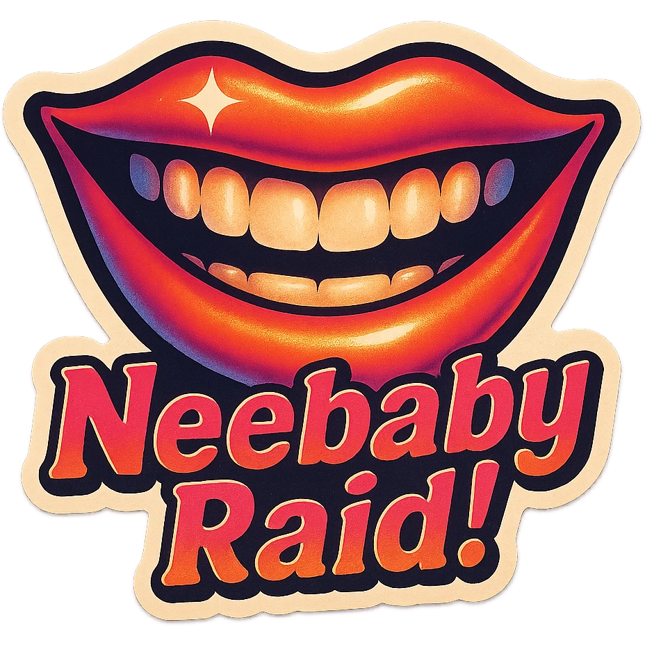Grin 
add the words Neebaby Raid! in pink  emoji