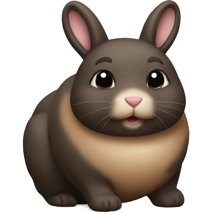Fat brown and black rabbit emoji