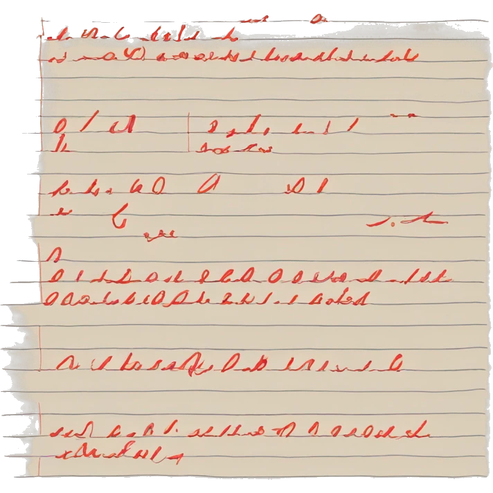 Handwriting to Text. Red color notes emoji