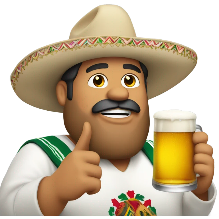 Fat Mexican guy drinking a beer emoji