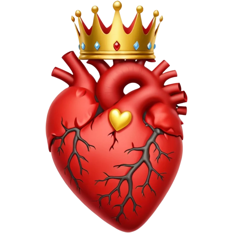 A human heart red with a crown around it  emoji