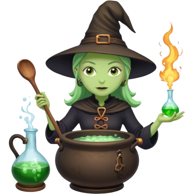 green witch cooking potion emoji