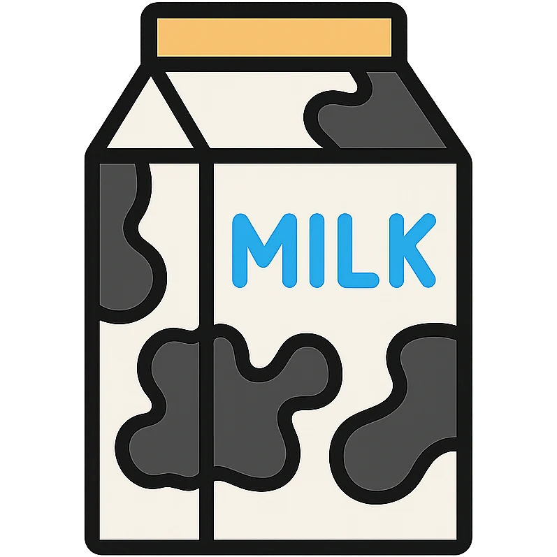 carton of milk covered in black and white cow spots emoji