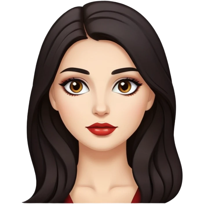 pretty balkan long hair baddie with makeup emoji