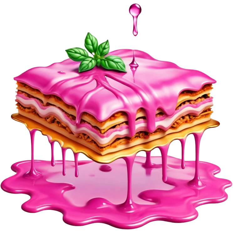 surreal salvadore dali style melting spam pink meat lasagna landscape emoji