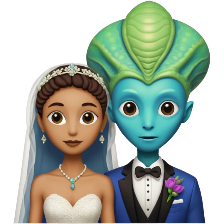 alien couple on wedding day emoji